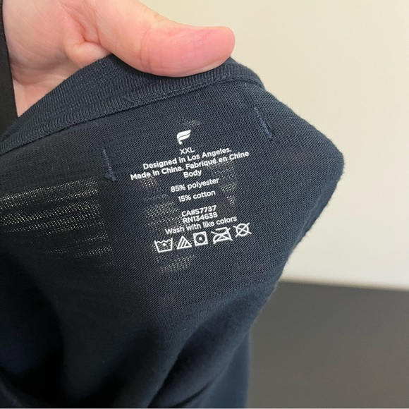 Fabletics Black Burnout Material T-Shirt - Picture 7 of 10